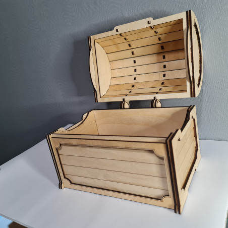 Koka dārgumu lāde ar pusapaļu vāku – dāvanu kaste / diy dizaina elements