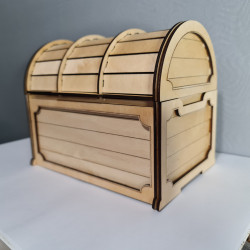 Wooden treasure chest with semicircular lid – gift box / DIY design element