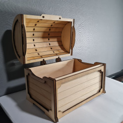 Koka dārgumu lāde ar pusapaļu vāku – dāvanu kaste / diy dizaina elements