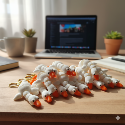 3D printed goose keychain | Durable PLA | Original gift for CraftIN
