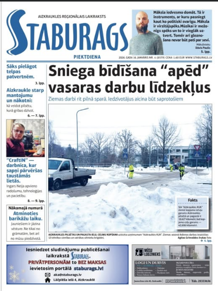 Interview in the newspaper "Staburags": "CraftIN" – a workshop where dreams turn into tangible things 
